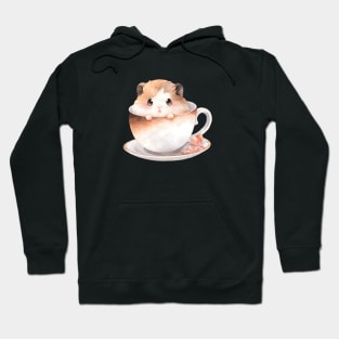 Cute and Adorable hamster in a Teacup Hoodie